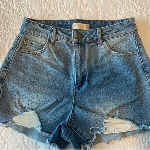 Altar'd State Light Blue Distressed Jean Shorts